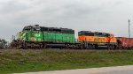 Ex-BN SD40-2 Works BNSF Galveston Sub